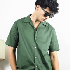 “OLD SCHOOL” Opaque Casual GREEN Shirt 850