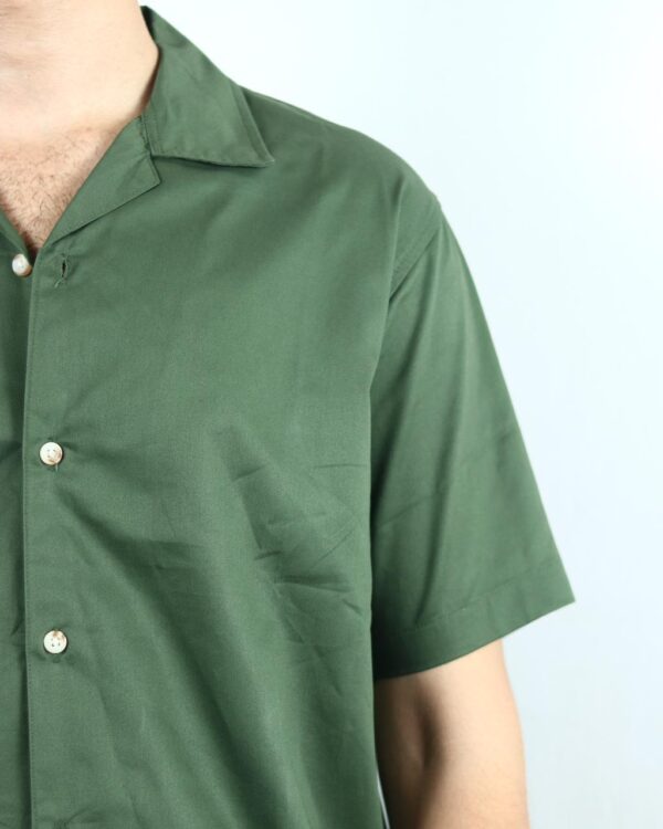 “OLD SCHOOL” Opaque Casual GREEN Shirt 850 - Image 3